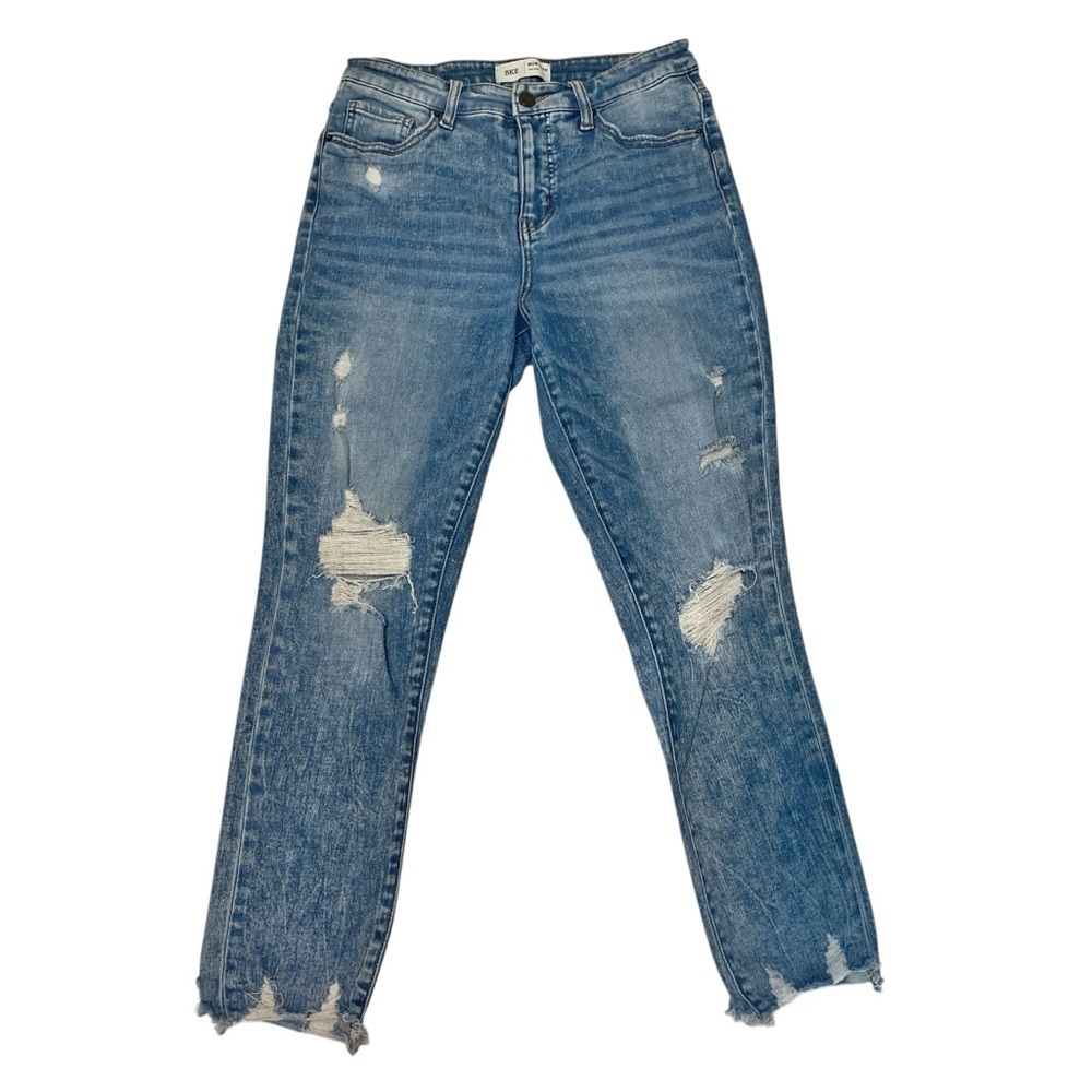BKE Distressed High Rise Stretch Mom Jean Women's 27 Edgy Grunge Rock